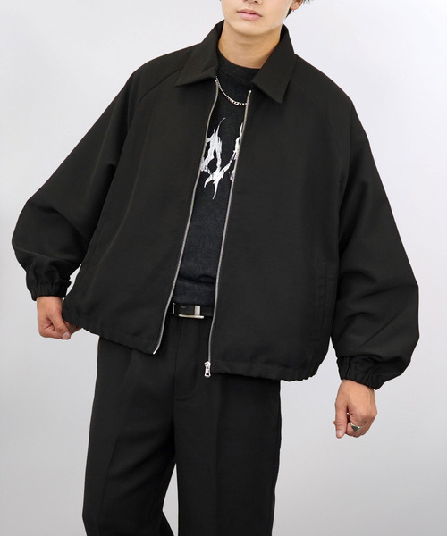 Ammie（アミー）の「ワイドスクエア ジップアップブルゾン（ブルゾン・メンズ・ブラック/ネイビー/グレー・L/M）」の9枚目の写真