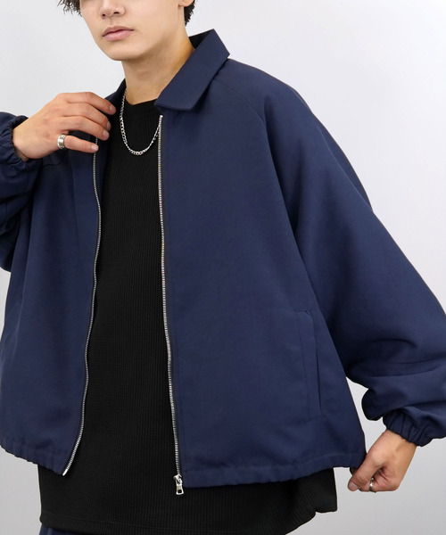 Ammie（アミー）の「ワイドスクエア ジップアップブルゾン（ブルゾン・メンズ・ブラック/ネイビー/グレー・L/M）」の18枚目の写真