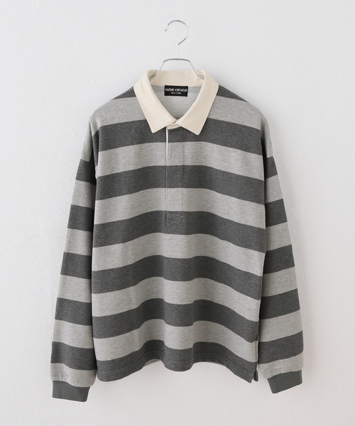 Spick & Span(スピックアンドスパン)の「《別注》HARDIN KNITWEAR ラガーシャツ*(ポロシャツ・レディース・ベージュ/グレー・FREE)」の3枚目の写真