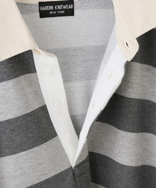 Spick & Span(スピックアンドスパン)の「《別注》HARDIN KNITWEAR ラガーシャツ*(ポロシャツ・レディース・ベージュ/グレー・FREE)」の6枚目の写真