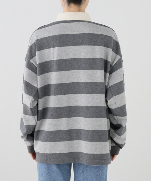 Spick & Span(スピックアンドスパン)の「《別注》HARDIN KNITWEAR ラガーシャツ*(ポロシャツ・レディース・ベージュ/グレー・FREE)」の14枚目の写真