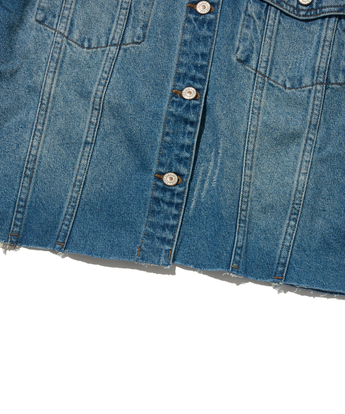 ROIDESROIS(ロワデロワ)の「カットオフウォッシュデニムジャケット(ミディアムブルー)(デニムジャケット・レディース・その他・FREE)」の6枚目の写真