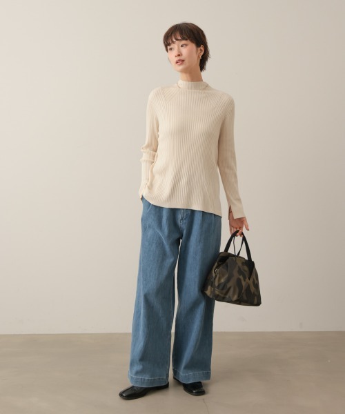 Bou Jeloud(ブージュルード)の「ヒートAラインチュニック(Tシャツ/カットソー・レディース・グレー/ブラック/ブラウン/オフホワイト/パープル・FREE)」の7枚目の写真