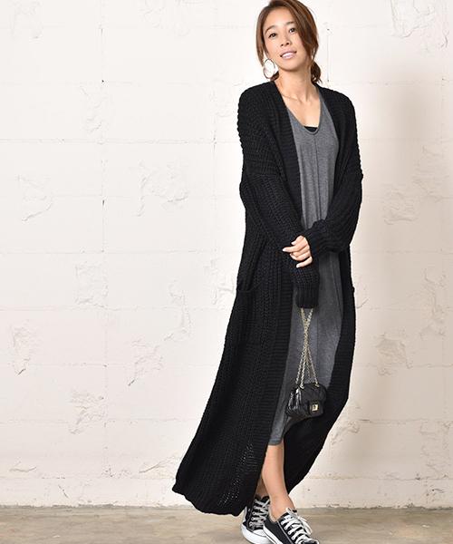 Coca コカ の スーパーロングニットカーディガン カーディガン ボレロ Wear