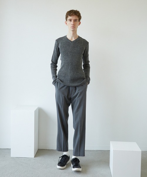 VIBGYOR（ヴィブジョー）の「VIBGYOR　Select／二重ｳｽ風リブ　Vネック(BL)（ニット/セーター・メンズ・その他1/その他2/その他3/オフホワイト/ブラック・LARGE/MEDIUM/X-LARGE）」の12枚目の写真