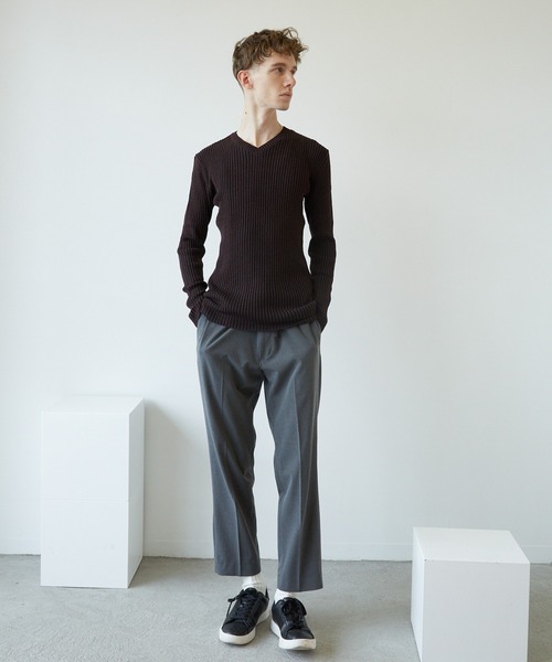 VIBGYOR（ヴィブジョー）の「VIBGYOR　Select／二重ｳｽ風リブ　Vネック(BL)（ニット/セーター・メンズ・その他1/その他2/その他3/オフホワイト/ブラック・LARGE/MEDIUM/X-LARGE）」の14枚目の写真