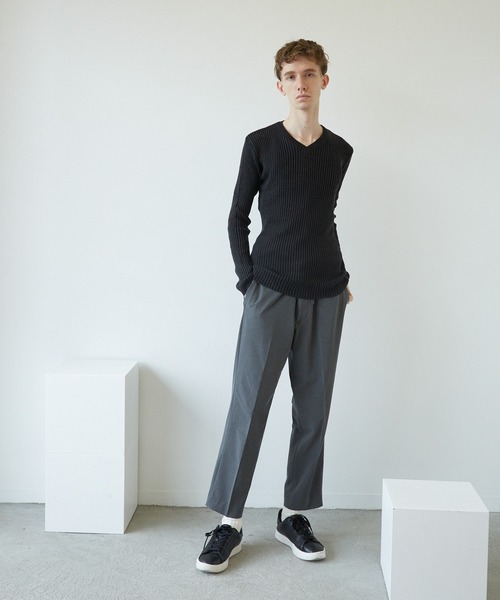 VIBGYOR（ヴィブジョー）の「VIBGYOR　Select／二重ｳｽ風リブ　Vネック(BL)（ニット/セーター・メンズ・その他1/その他2/その他3/オフホワイト/ブラック・LARGE/MEDIUM/X-LARGE）」の17枚目の写真