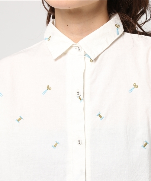 rovtski（ロフトスキー）の「rovtski 糸ハサミ刺繍シャツ長袖 