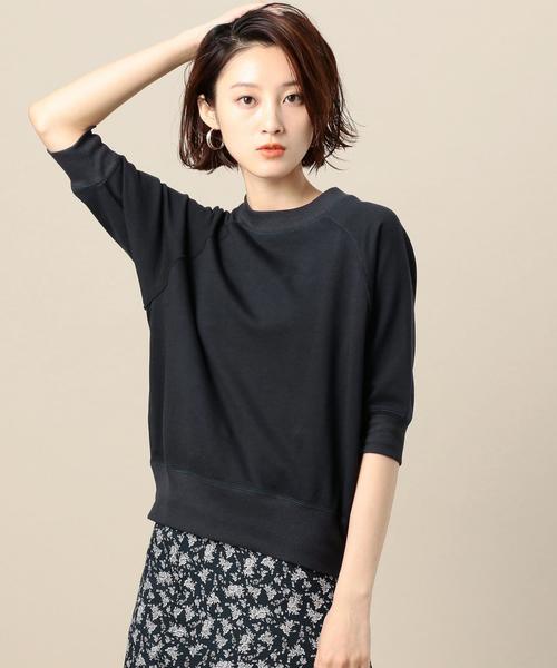 BEAUTY&YOUTH UNITED ARROWS(ビューティーアンドユースユナイテッドアローズ)の「BY∴ ミニ裏毛ラグランスリーブ5分袖プルオーバー ◆(スウェット・レディース・イエロー/ライム/パープル/ネイビー・FREE)」の3枚目の写真