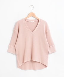 le.coeur blanc | Vネック5分袖サーマル(Tシャツ/カットソー)