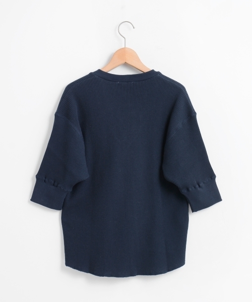 le.coeur blanc（ルクールブラン）の「【WEB限定PRICE】Vネック5分袖サーマル（Tシャツ/カットソー・レディース・ネイビー/オフホワイト/ピンク・FREE）」の10枚目の写真