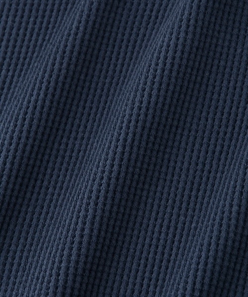 le.coeur blanc（ルクールブラン）の「【WEB限定PRICE】Vネック5分袖サーマル（Tシャツ/カットソー・レディース・ネイビー/オフホワイト/ピンク・FREE）」の4枚目の写真