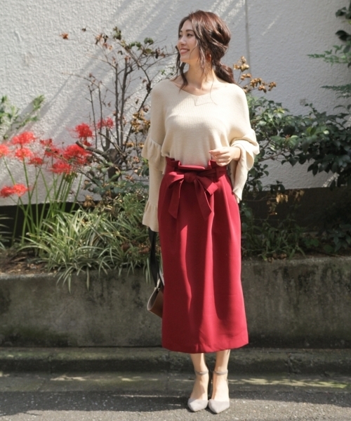 Andemiu（アンデミュウ）の「フリルソデニットプルオーバー773266（ニット/セーター・レディース・ブルー/オフホワイト/ブラウン・FREE）」の8枚目の写真