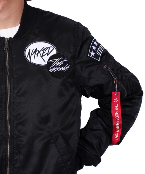 ８(eight)（エイト）の「ワッペン付き MA-1 ミリタリージャケット 中綿 ブルゾン （MA-1・メンズ・ブラック/オリーブ/ワイン・MEDIUM/LARGE/X-LARGE）」の20枚目の写真