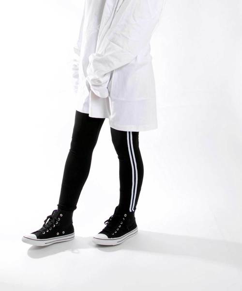 lala Born（ララボーン）の「【lalaBorn/ララボーン】ラインスパッツ（レギンス/スパッツ・レディース・ブラック/グレー・FREE）」の7枚目の写真