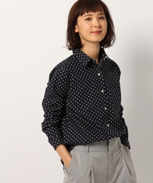 GLOBAL WORK（グローバルワーク）の「コットンワイヤーオーバーシャツ/774992（シャツ/ブラウス・レディース・カーキ/ネイビー/ホワイト/その他/ピンク・LARGE/MEDIUM/SMALL）」の4枚目の写真