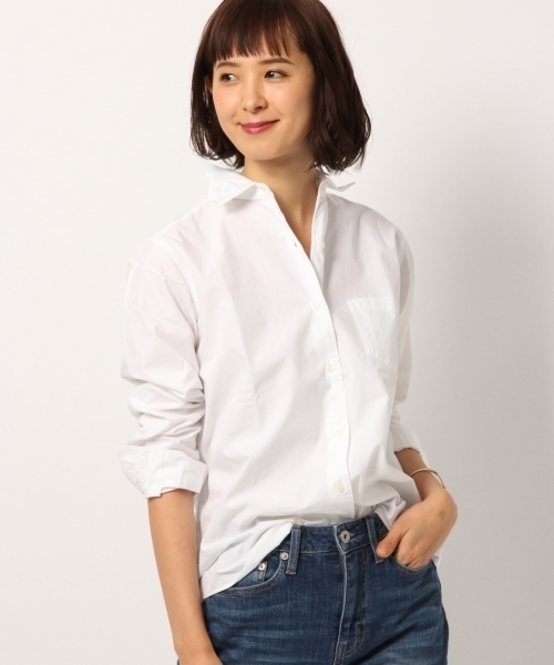 GLOBAL WORK（グローバルワーク）の「コットンワイヤーオーバーシャツ/774992（シャツ/ブラウス・レディース・カーキ/ネイビー/ホワイト/その他/ピンク・LARGE/MEDIUM/SMALL）」の2枚目の写真