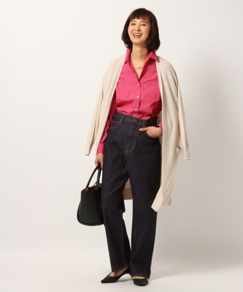 GLOBAL WORK（グローバルワーク）の「コットンワイヤーオーバーシャツ/774992（シャツ/ブラウス・レディース・カーキ/ネイビー/ホワイト/その他/ピンク・LARGE/MEDIUM/SMALL）」の9枚目の写真