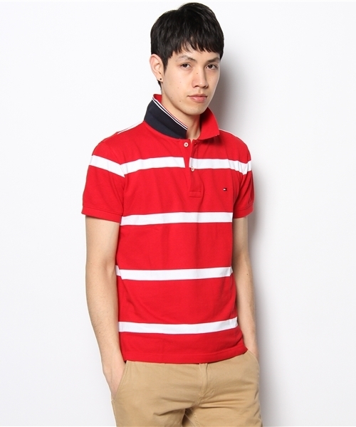 TOMMY HILFIGER(トミーヒルフィガー)の「13SS-NEW BAR STRIPE POLO(ポロシャツ・メンズ・ホワイト/ネイビー/グレー/レッド/ブルー/ターコイズブルー・LARGE/SMALL/MEDIUM/XX-LARGE/X-LARGE)」の6枚目の写真