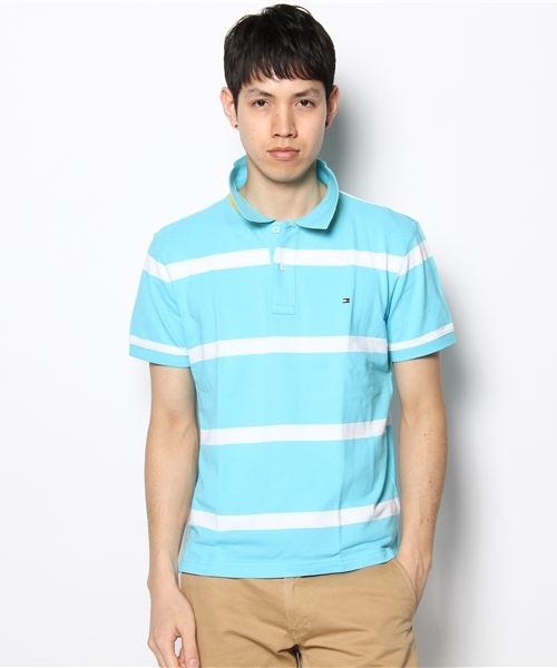 TOMMY HILFIGER(トミーヒルフィガー)の「13SS-NEW BAR STRIPE POLO(ポロシャツ・メンズ・ホワイト/ネイビー/グレー/レッド/ブルー/ターコイズブルー・LARGE/SMALL/MEDIUM/XX-LARGE/X-LARGE)」の1枚目の写真