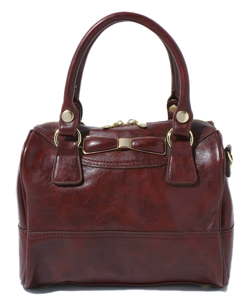 one after another NICE CLAUP（ワンアフターアナザーナイスクラップ）の「ﾘﾎﾞﾝ金具ﾎﾞｽﾄﾝ（ボストンバッグ・レディース・キャメル/ワイン/ブラック・FREE）」の3枚目の写真