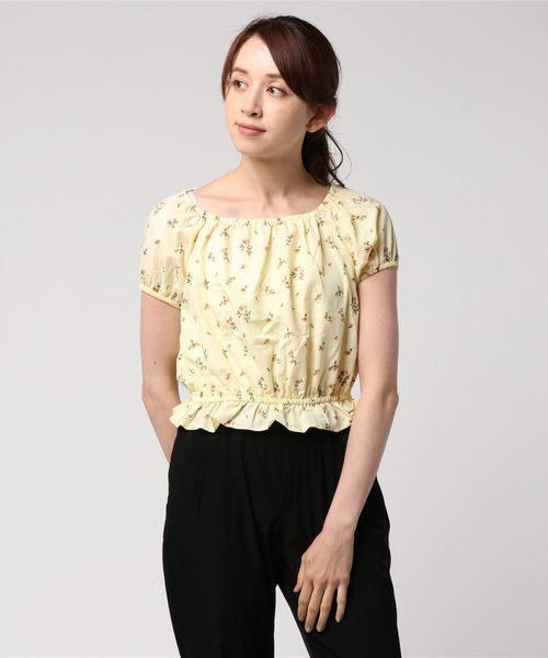 earth music&ecology（アースミュージックアンドエコロジー）の「・袖パフフラワーブラウス（シャツ/ブラウス・レディース・オフホワイト/ライトイエロー/ライトピンク/ブラック・FREE）」の3枚目の写真