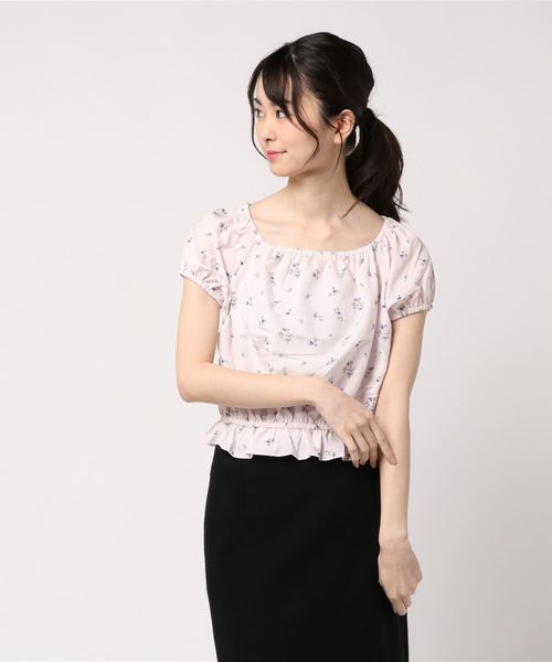 earth music&ecology（アースミュージックアンドエコロジー）の「・袖パフフラワーブラウス（シャツ/ブラウス・レディース・オフホワイト/ライトイエロー/ライトピンク/ブラック・FREE）」の4枚目の写真