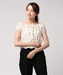 earth music&ecology | ・袖パフフラワーブラウス(シャツ/ブラウス)