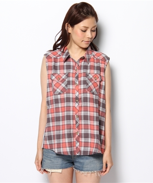 LOVE GIRLS MARKET（ラブ ガール マーケット）の「ハイブリットシャツ（シャツ/ブラウス・レディース・ブルー系/ピンク系・FREE）」の7枚目の写真