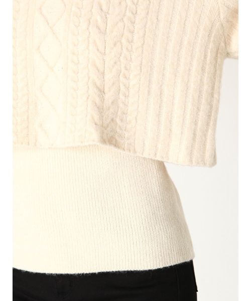 LAGUNAMOON（ラグナムーン）の「レイヤードケーブルニットプルオーバー（ニット/セーター・レディース・ホワイト/レッド・FREE）」の9枚目の写真