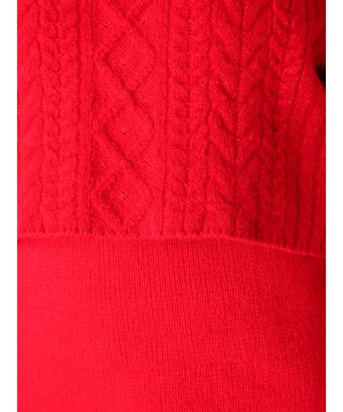 LAGUNAMOON（ラグナムーン）の「レイヤードケーブルニットプルオーバー（ニット/セーター・レディース・ホワイト/レッド・FREE）」の11枚目の写真