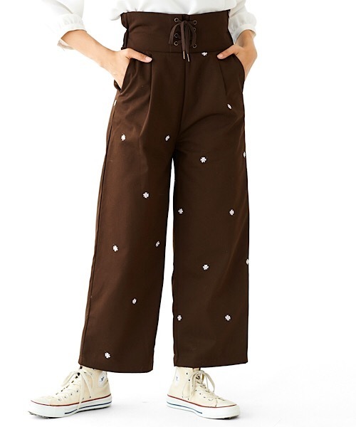 flower（フラワー）の「フラワーシャワーパンツ（その他パンツ・レディース・ブラウン/アイボリー・FREE）」の7枚目の写真