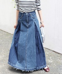 SLOBE IENA(�X���[�u�C�G�i)��LE DENIM �^�b�N�v���[�c�����O�f�j���X�J�[�g��(�f�j���X�J�[�g)