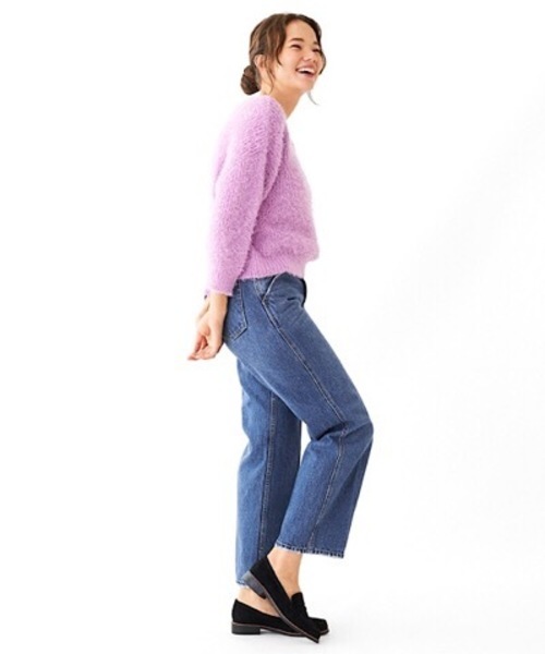 flower（フラワー）の「フラッフィーニットトップ（ニット/セーター・レディース・ベージュ/ネイビー/ピンク/グリーン・FREE）」の15枚目の写真