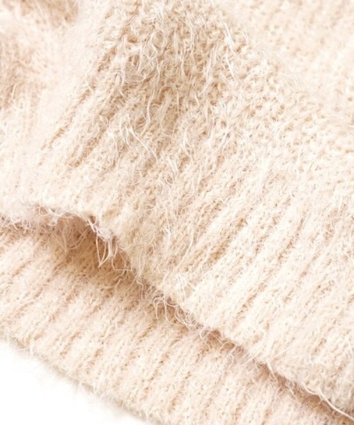 flower（フラワー）の「フラッフィーニットトップ（ニット/セーター・レディース・ベージュ/ネイビー/ピンク/グリーン・FREE）」の20枚目の写真