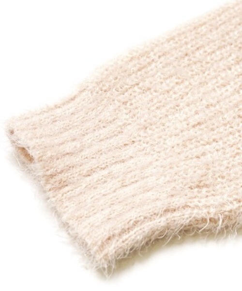 flower（フラワー）の「フラッフィーニットトップ（ニット/セーター・レディース・ベージュ/ネイビー/ピンク/グリーン・FREE）」の21枚目の写真