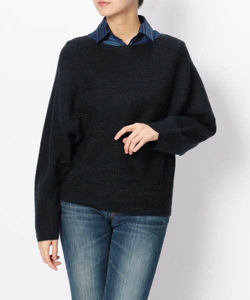 NARACAMICIE（ナラカミーチェ）の「ホールガーメントパール編みプルオーバーニット（ニット/セーター・レディース・ホワイト/ネイビー/ブラウン・MEDIUM）」の3枚目の写真