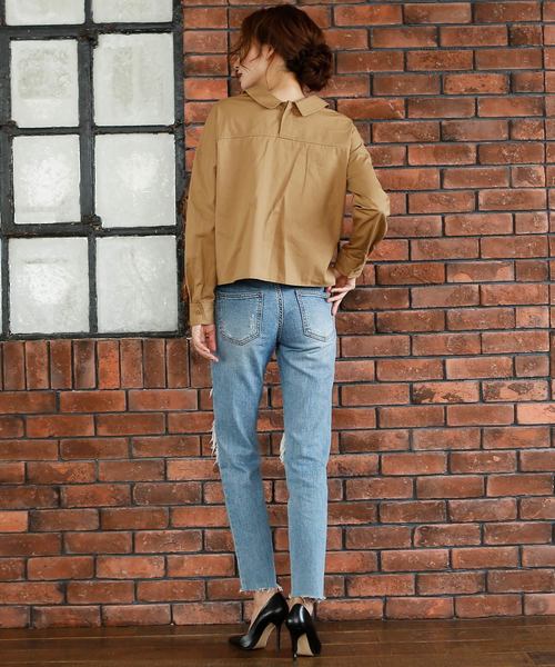 Luz Llena（ラズレナ）の「綿ツイルミリタリーシャツジャケット（シャツ/ブラウス・レディース・ベージュ/カーキ・MEDIUM）」の11枚目の写真