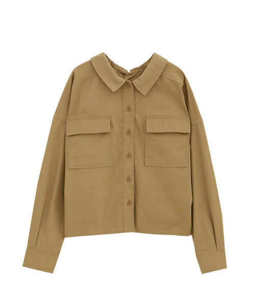 Luz Llena（ラズレナ）の「綿ツイルミリタリーシャツジャケット（シャツ/ブラウス・レディース・ベージュ/カーキ・MEDIUM）」の7枚目の写真
