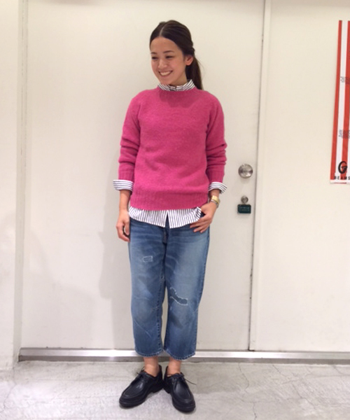 BEAMS BOY（ビームスボーイ）の「□Nor’Easterly / シェトランド シャギー クルー（ニット/セーター・レディース・ピンク/レッド系その他/オレンジ/イエロー系その他/ミント/ダークグリーン/ライトブルー・34）」の17枚目の写真