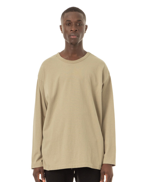 Sandinista（サンディニスタ）の「Easy Fit Triangle Cut L/S Tee / イージーフィット三角切り替え長袖Ｔシャツ - アメリカコットン（Tシャツ/カットソー・メンズ・ホワイト/ブラック/ベージュ/オレンジ・SMALL/MEDIUM/LARGE）」の2枚目の写真