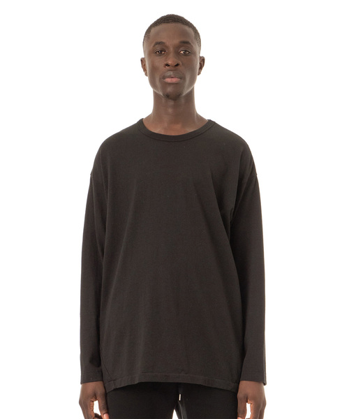 Sandinista（サンディニスタ）の「Easy Fit Triangle Cut L/S Tee / イージーフィット三角切り替え長袖Ｔシャツ - アメリカコットン（Tシャツ/カットソー・メンズ・ホワイト/ブラック/ベージュ/オレンジ・SMALL/MEDIUM/LARGE）」の3枚目の写真