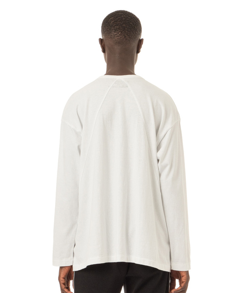 Sandinista（サンディニスタ）の「Easy Fit Triangle Cut L/S Tee / イージーフィット三角切り替え長袖Ｔシャツ - アメリカコットン（Tシャツ/カットソー・メンズ・ホワイト/ブラック/ベージュ/オレンジ・SMALL/MEDIUM/LARGE）」の14枚目の写真