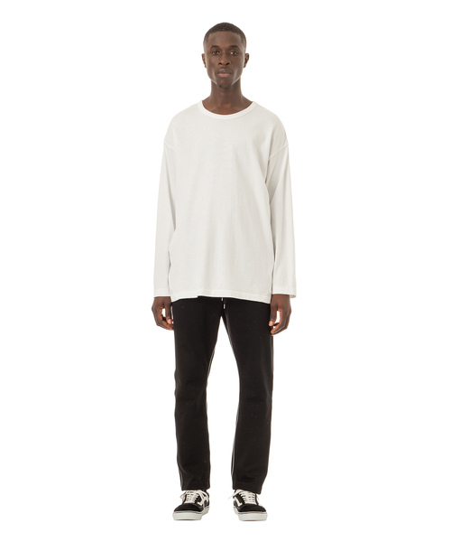 Sandinista（サンディニスタ）の「Easy Fit Triangle Cut L/S Tee / イージーフィット三角切り替え長袖Ｔシャツ - アメリカコットン（Tシャツ/カットソー・メンズ・ホワイト/ブラック/ベージュ/オレンジ・SMALL/MEDIUM/LARGE）」の12枚目の写真