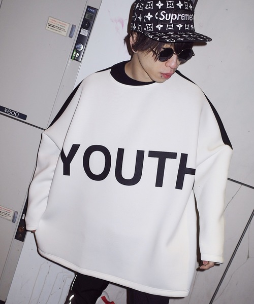 rovtski(ロフトスキー)の「ネオプレーン背中切替 CREW SWEAT(スウェット)」|ホワイト×ブラック