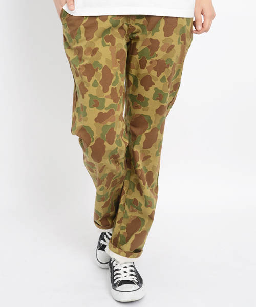 X-girl（エックスガール）の「PLAYFUL LONG PANTS（カーゴパンツ・レディース・カモフラージュ/ブラック/ライトインディゴブルー・2/1/0）」の3枚目の写真