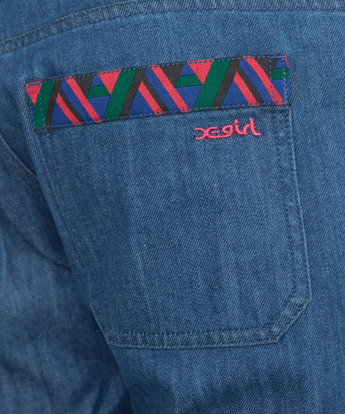 X-girl（エックスガール）の「PLAYFUL LONG PANTS（カーゴパンツ・レディース・カモフラージュ/ブラック/ライトインディゴブルー・2/1/0）」の5枚目の写真