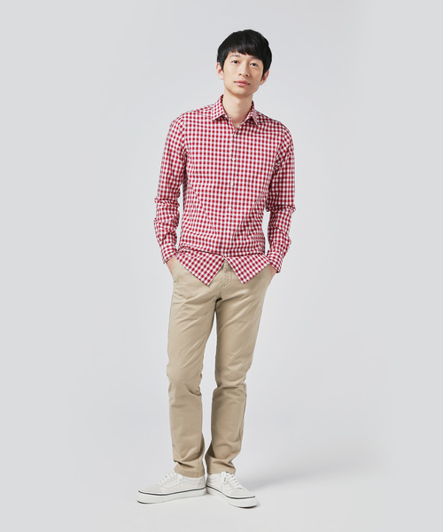 ZOZO（ゾゾ）の「ギンガムチェックシャツ（パターンオーダー）/レッド[MEN]（シャツ/ブラウス・メンズ・レッド・マルチサイズ）」の7枚目の写真