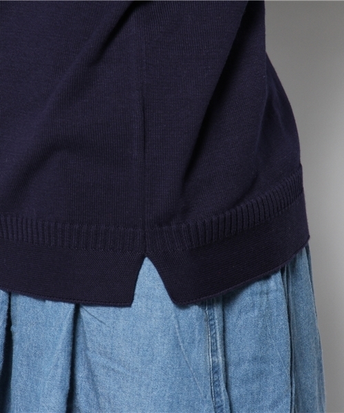 BEAMS BOY(ビームスボーイ)の「○Le Tricoteur / コットン ガンジー セーター(ニット/セーター・レディース・オフホワイト/ネイビー・ONE SIZE)」の8枚目の写真