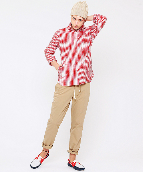 BEAMS LIGHTS Men's（ビームスライツ メンズ）の「BEAMS LIGHTS / ギンガムチェックシャツ（シャツ/ブラウス・メンズ・ベージュ/ネイビー/レッド・LARGE/SMALL/MEDIUM/X-LARGE）」の13枚目の写真